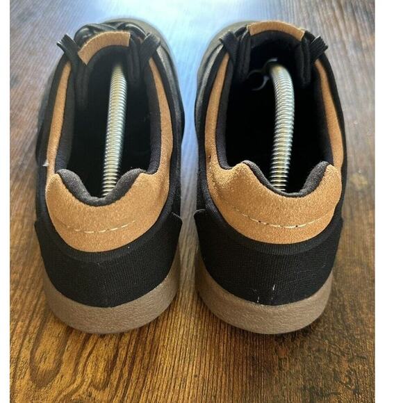 Olukai Makani Black Canvas Lace Up Casual Sneaker Tan Leather Accents SZ 7 - Picture 5 of 9